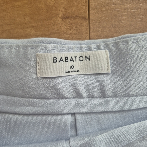 Babaton Aritzia Womens Preppy Pleated Light Blue A-Line Mini Skirt – Size 10 - Picture 4 of 6
